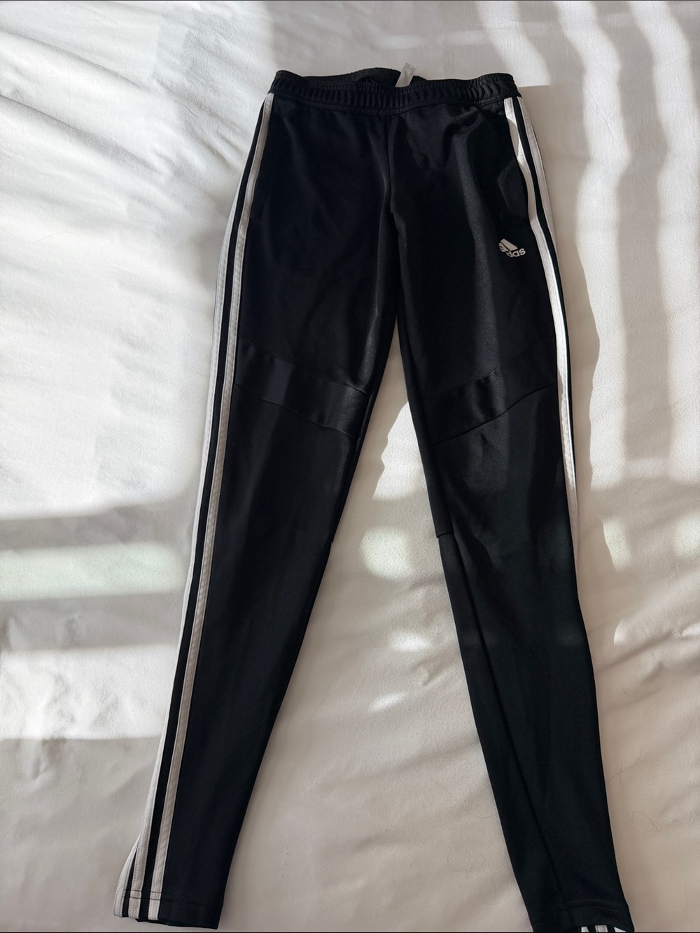 adidas Black Track Pants with White Side Stripes